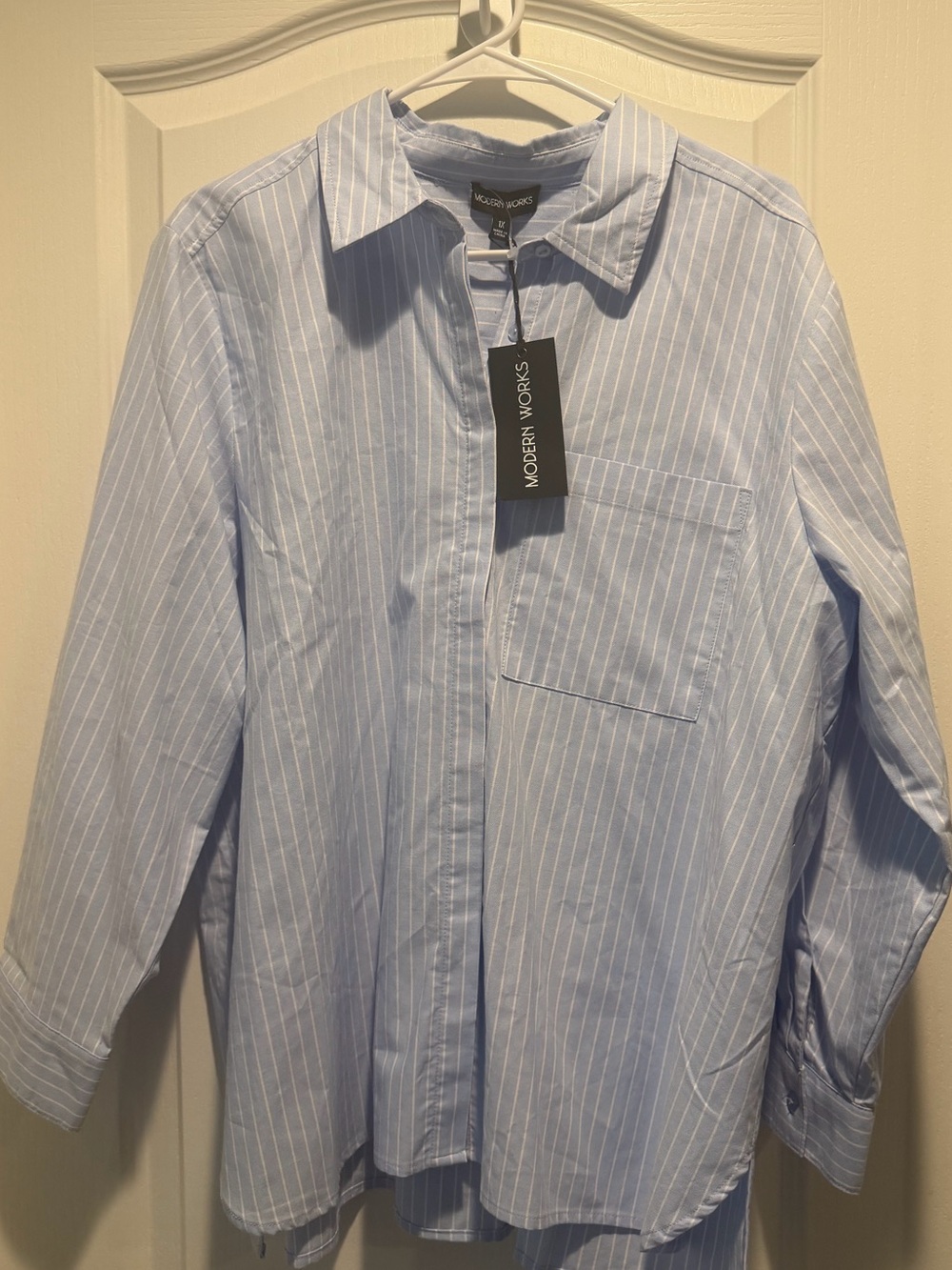 Modern Works Light Blue Pinstripe Button-Down Shirt